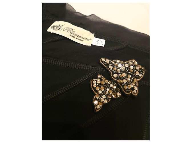 Blumarine Abito Nero Decorato in Rayon - vista 11