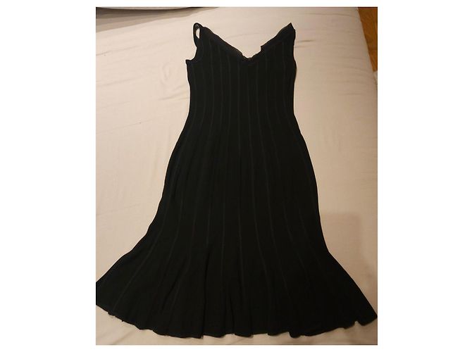 Blumarine Abito Nero Decorato in Rayon - vista 4
