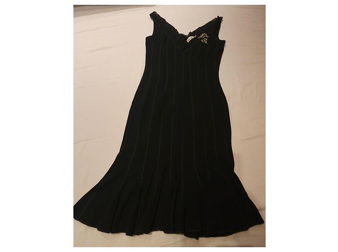 Blumarine Abito Nero Decorato in Rayon - vista 5