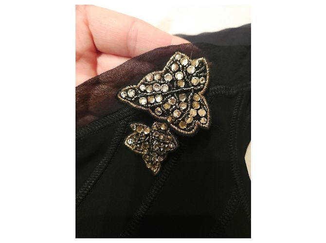 Blumarine Abito Nero Decorato in Rayon - vista 6