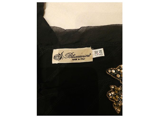 Blumarine Abito Nero Decorato in Rayon - vista 7