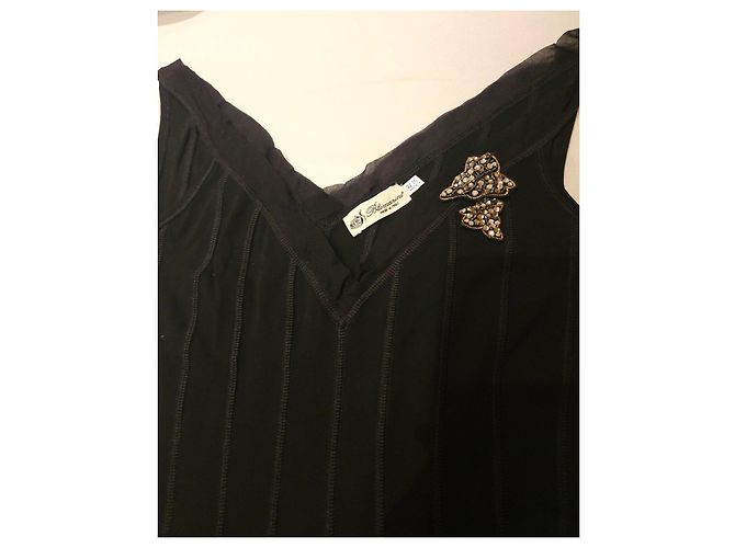 Blumarine Abito Nero Decorato in Rayon - vista 9