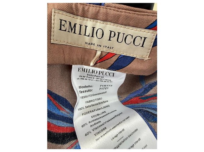 Emilio Pucci Short de seda estampado bambú Azul Beige Burdeos - vista 3