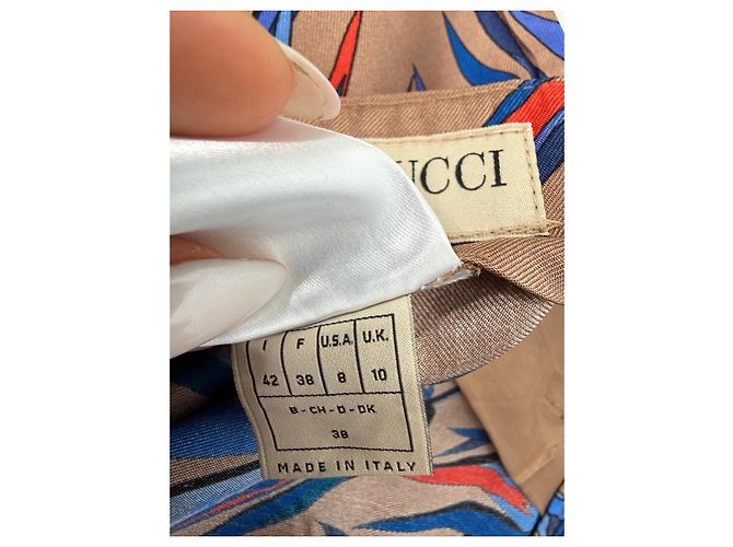 Emilio Pucci Short de seda estampado bambú Azul Beige Burdeos - vista 4
