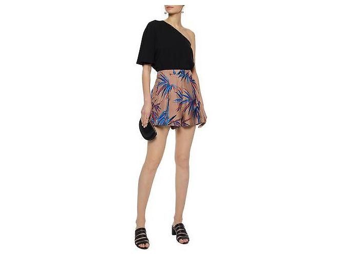 Emilio Pucci Short de seda estampado bambú Azul Beige Burdeos - vista 5