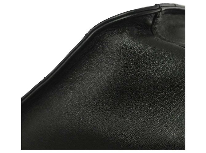 Chanel Chocolate Bar CC Tote aus gesteuertem Leder Small Schwarz - Ansicht 5