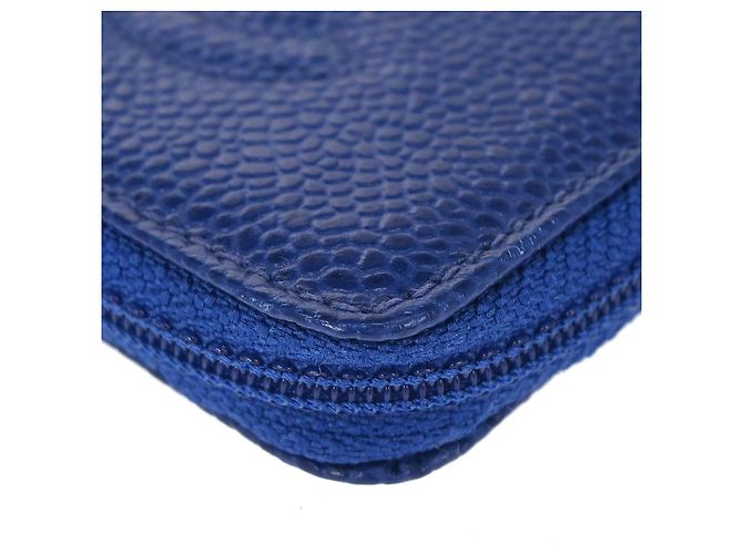 Portafoglio Chanel Timeless CC Caviar Long Blu - vista 4