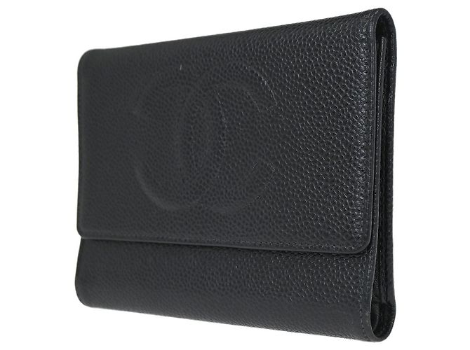 Chanel Timeless CC French Caviar Long Nero - vista 3