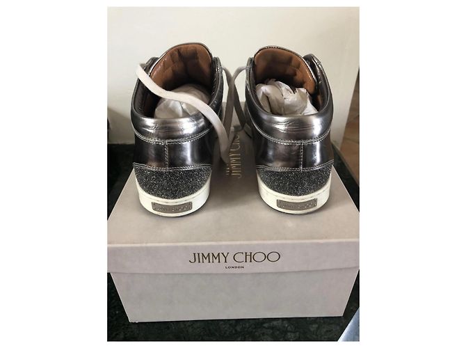 Jimmy Choo Sneakers Miami Argento Grigio Silver hardware - vista 3