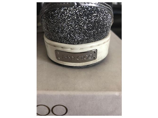 Jimmy Choo Sneakers Miami Argento Grigio Silver hardware - vista 6