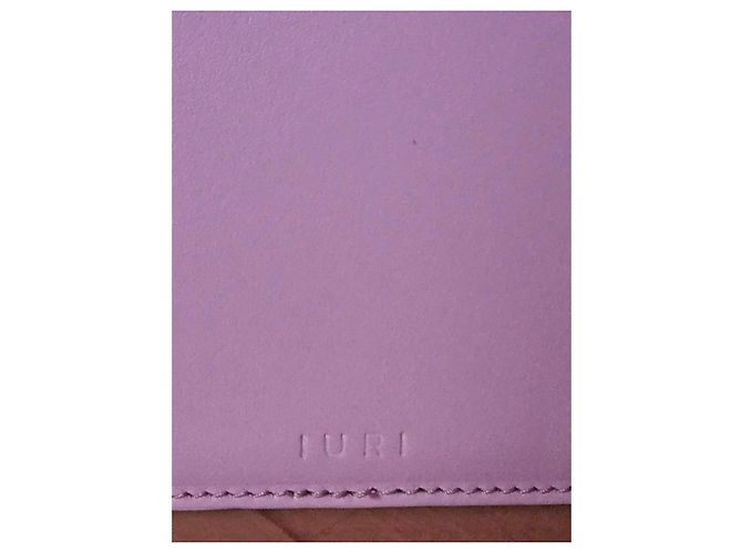 Autre Marque IURI Bolso de cuero rosa con asa circular blanca Blanco - vista 9
