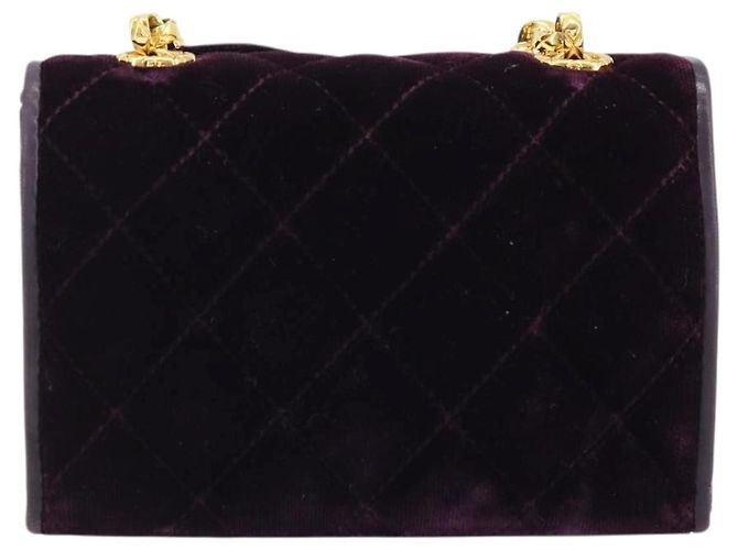 Chanel Wallet on Chain aus gestepptem Samt Lila - Ansicht 3