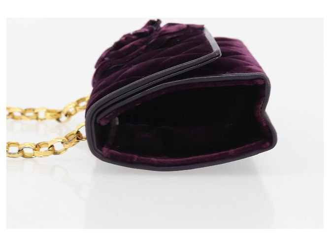Chanel Wallet on Chain aus gestepptem Samt Lila - Ansicht 5