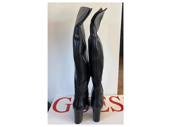 Guess Dania Botas Altas de Cuero Negro, Talla 37 - vista 5