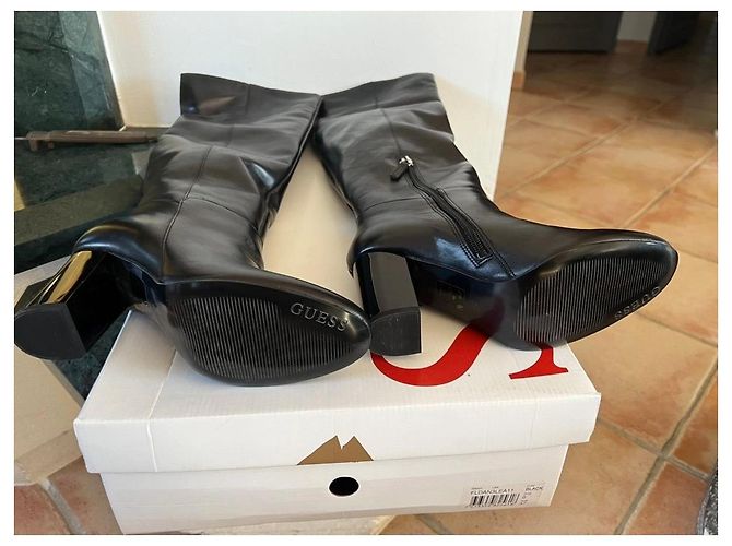 Guess Dania Botas Altas de Cuero Negro, Talla 37 - vista 6