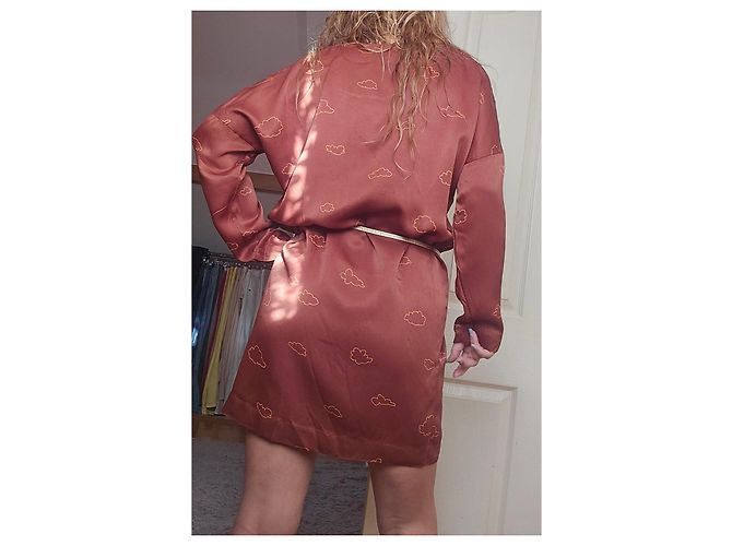 Autre Marque Stine Goya Vestido Carla Estampado Nubes Castaño - vista 5