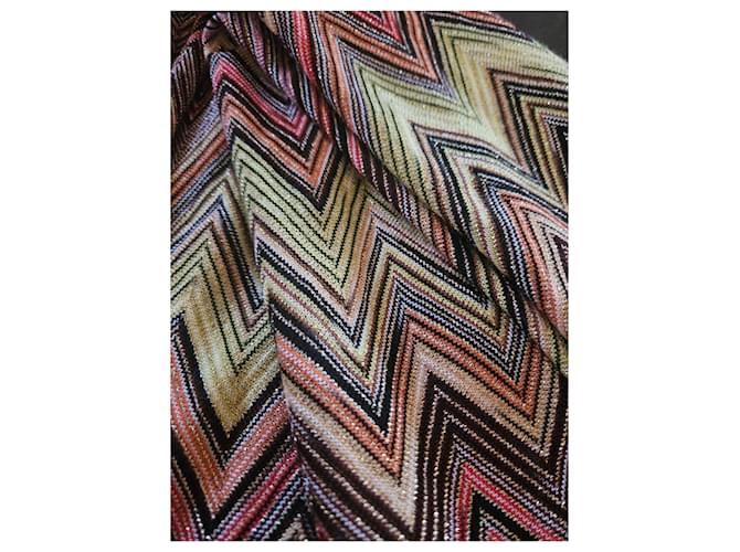 Bufanda Missoni Estampado Zig Zag Castaño Negro Rosa Blanco Multicolor Naranja Amarillo - vista 11