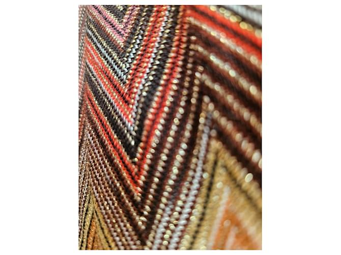 Bufanda Missoni Estampado Zig Zag Castaño Negro Rosa Blanco Multicolor Naranja Amarillo - vista 8