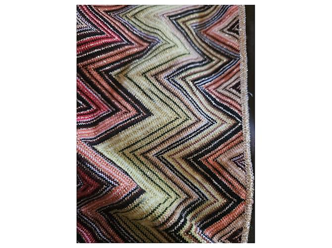 Bufanda Missoni Estampado Zig Zag Castaño Negro Rosa Blanco Multicolor Naranja Amarillo - vista 9