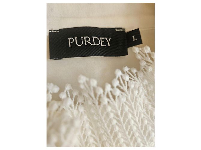 Autre Marque Camicetta Purdey bianca in misto cotone con perle Bianco - vista 6