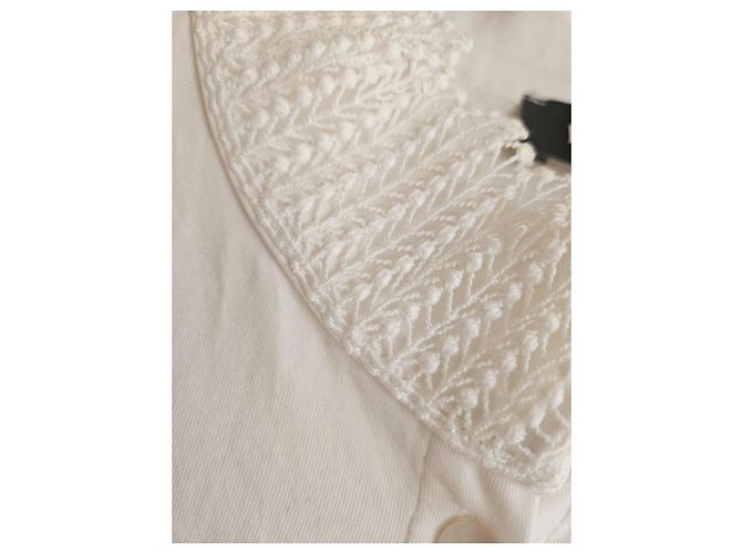 Autre Marque Camicetta Purdey bianca in misto cotone con perle Bianco - vista 7
