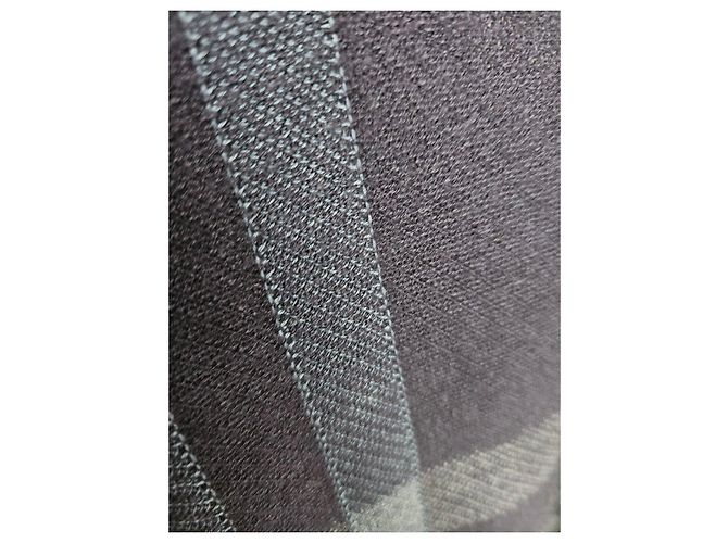 Burberry London V-Ausschnitt Wollpullover Karomuster Grau Dunkelblau - Ansicht 4