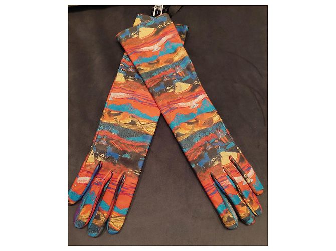 Giorgio Armani Lange Lederhandschuhe mit Print Mehrfarben - Ansicht 13