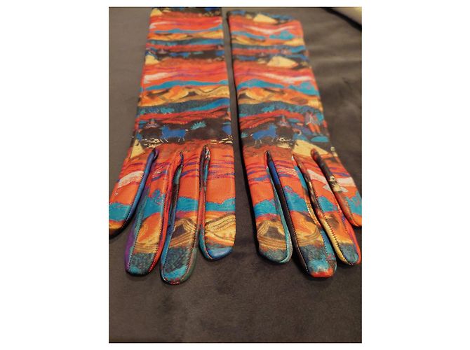 Giorgio Armani Lange Lederhandschuhe mit Print Mehrfarben - Ansicht 2