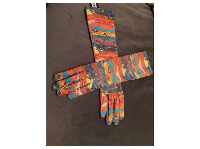 Giorgio Armani Lange Lederhandschuhe mit Print Mehrfarben - Ansicht 3