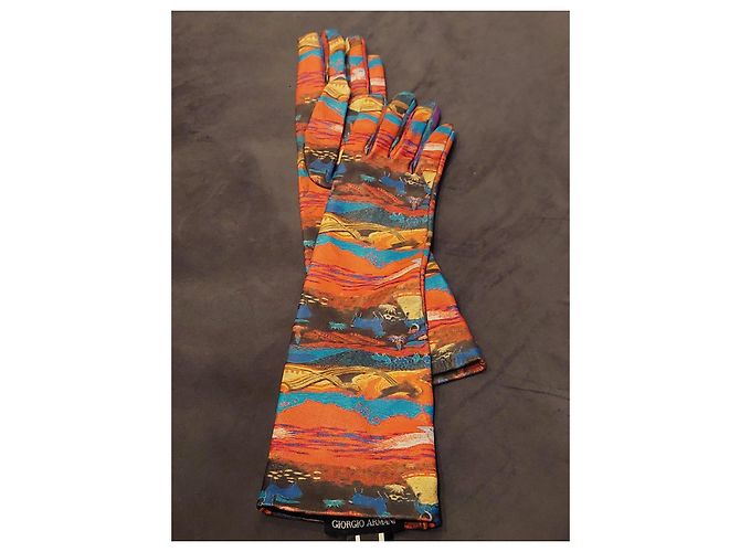 Giorgio Armani Lange Lederhandschuhe mit Print Mehrfarben - Ansicht 4