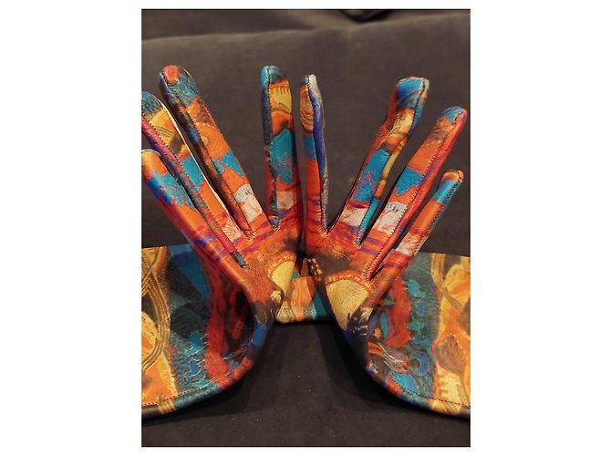 Giorgio Armani Lange Lederhandschuhe mit Print Mehrfarben - Ansicht 5