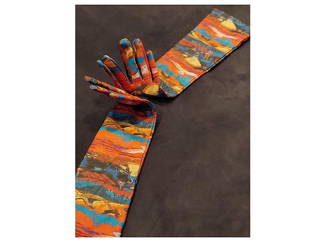 Giorgio Armani Lange Lederhandschuhe mit Print Mehrfarben - Ansicht 6
