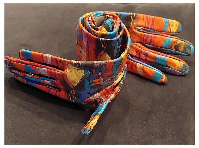 Giorgio Armani Lange Lederhandschuhe mit Print Mehrfarben - Ansicht 7