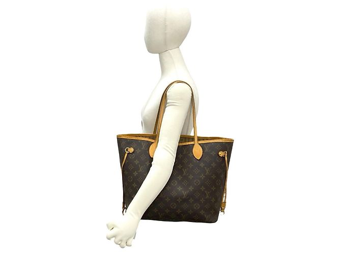 Borsa Tote Louis Vuitton Neverfull MM Monogram Leather Marrone - vista 2