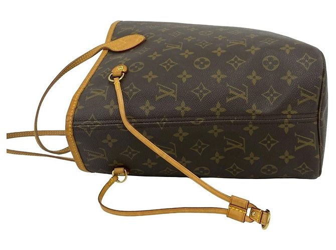 Borsa Tote Louis Vuitton Neverfull MM Monogram Leather Marrone - vista 5