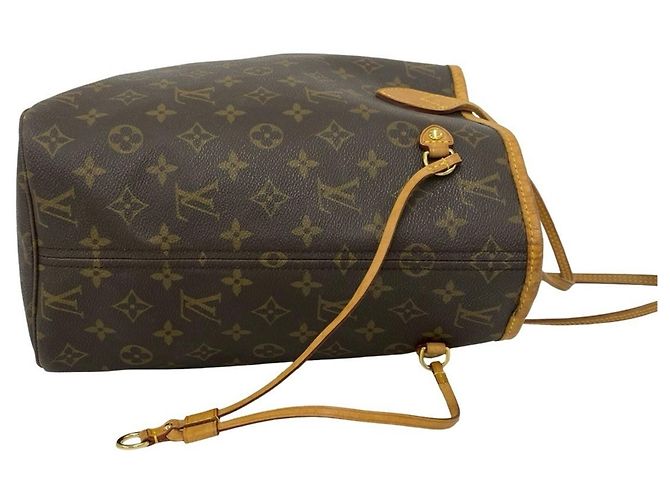 Borsa Tote Louis Vuitton Neverfull MM Monogram Leather Marrone - vista 6