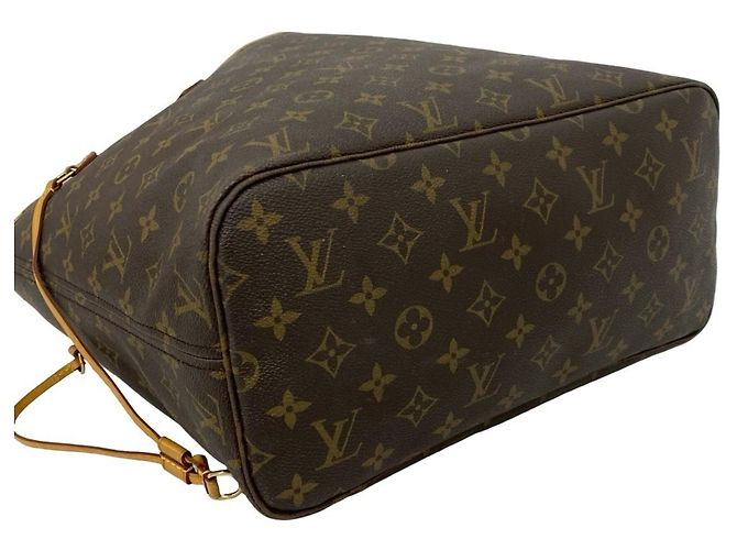 Borsa Tote Louis Vuitton Neverfull MM Monogram Leather Marrone - vista 7