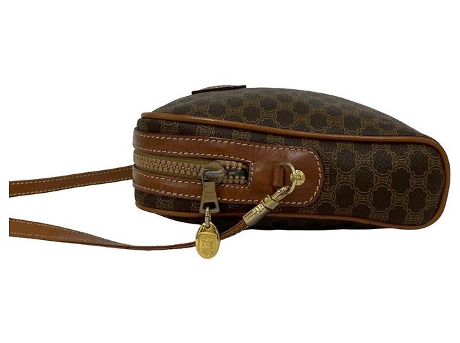 Céline Borsa a Spalla Celine Vintage Magadham Blazon Triomphe Marrone - vista 5