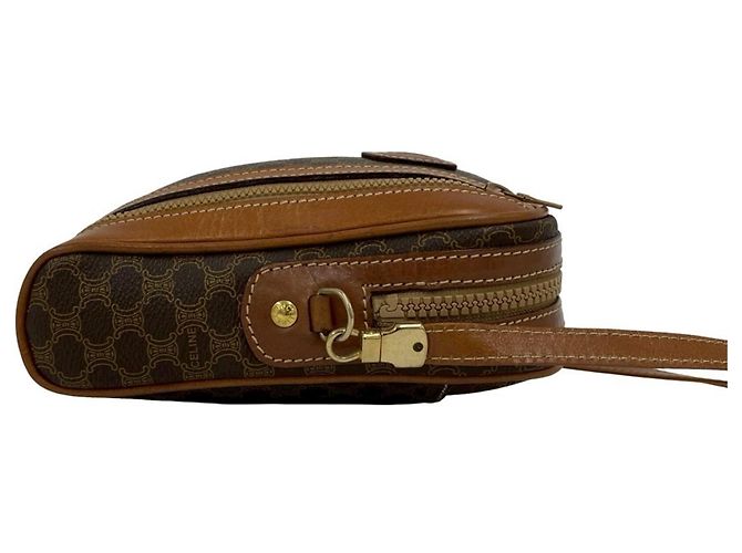 Céline Borsa a Spalla Celine Vintage Magadham Blazon Triomphe Marrone - vista 6