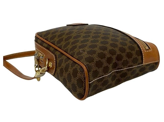 Céline Borsa a Spalla Celine Vintage Magadham Blazon Triomphe Marrone - vista 7