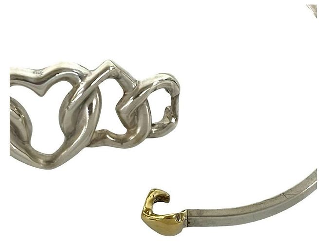 Tiffany & Co Bracciale rigido Tiffany Vintage Triple Heart Combination Argento - vista 4