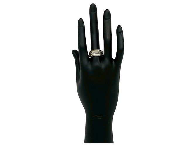 Tiffany & Co Tiffany Grooved Double Line Band Ring Silber - Ansicht 2