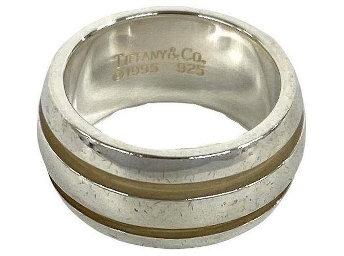 Tiffany & Co Tiffany Grooved Double Line Band Ring Silber - Ansicht 3