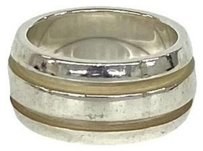 Tiffany & Co Tiffany Grooved Double Line Band Ring Silber - Ansicht 4