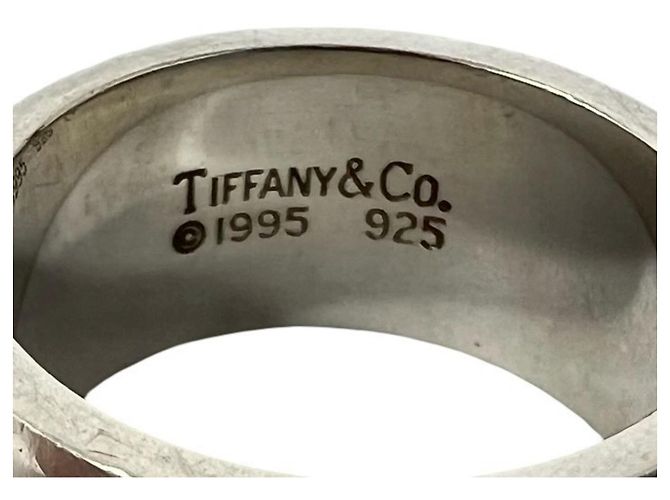 Tiffany & Co. Grooved Double Line Band Ring Silber - Ansicht 3