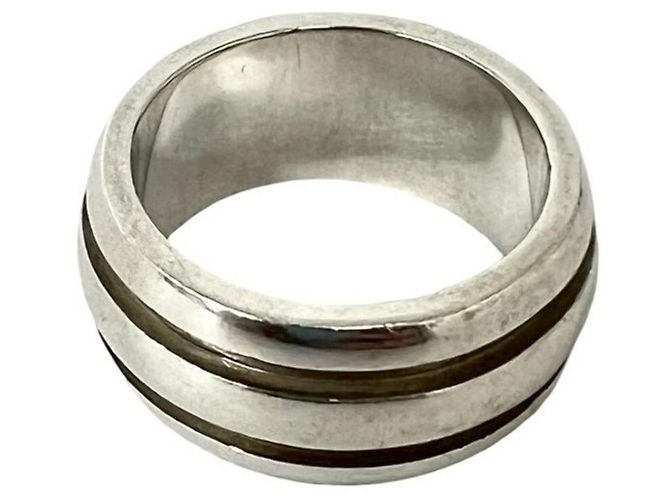 Tiffany & Co. Grooved Double Line Band Ring Silber - Ansicht 4