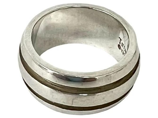 Tiffany & Co. Grooved Double Line Band Ring Silber - Ansicht 5