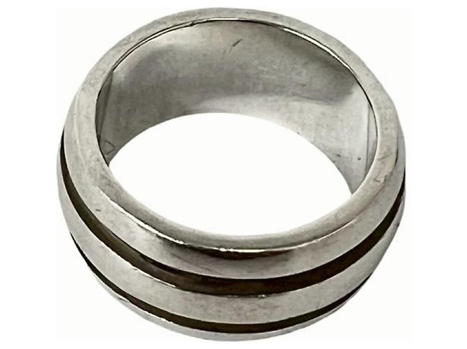 Tiffany & Co. Grooved Double Line Band Ring Silber - Ansicht 6