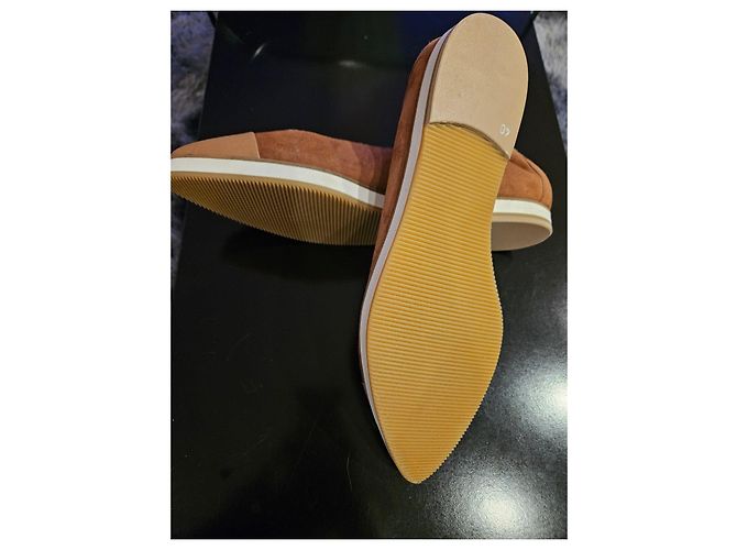 Autre Marque Madeleine Ballerine Punta Fine Camoscio e Pelle Marrone - vista 4