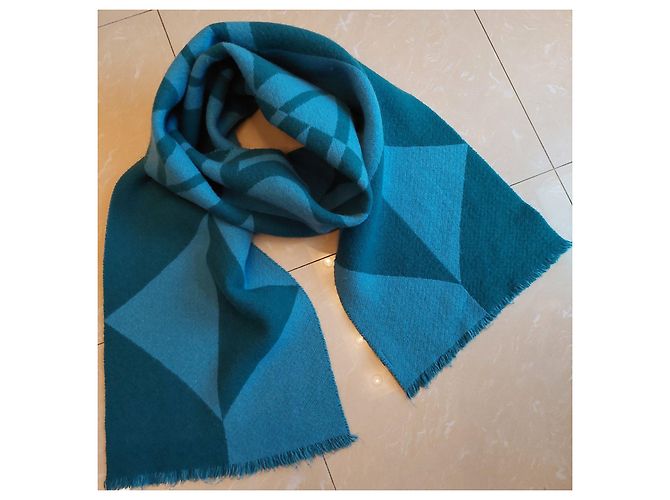 MCM Monogramm-Schal aus Wolle Blau - Ansicht 7